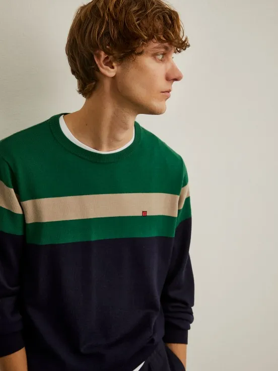 100% wool striped sweater