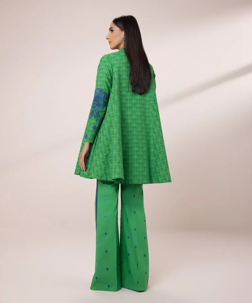 2 Piece - Embroidered Jacquard Suit