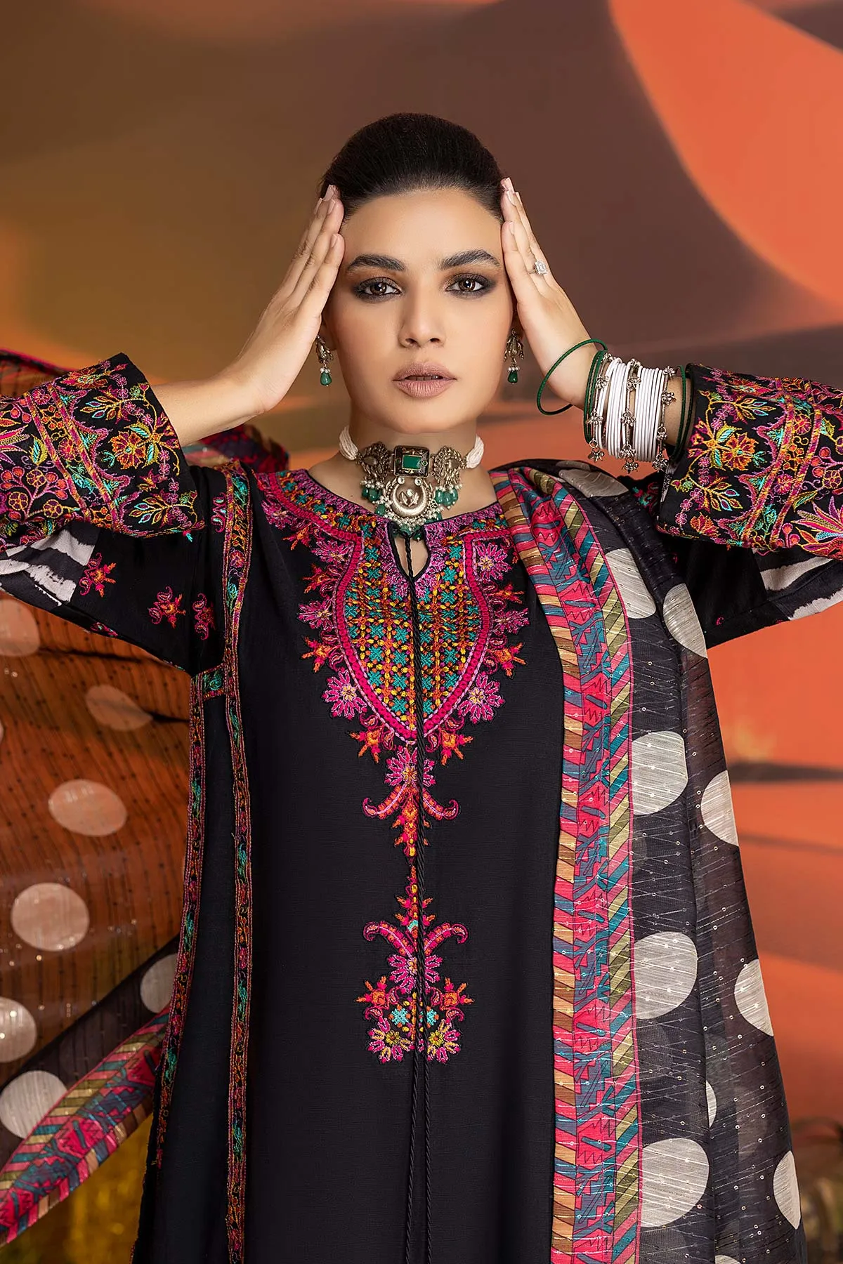 3-Pc Miraas Charizma Unstitched Embroidered Khaddar Suits CM22-08