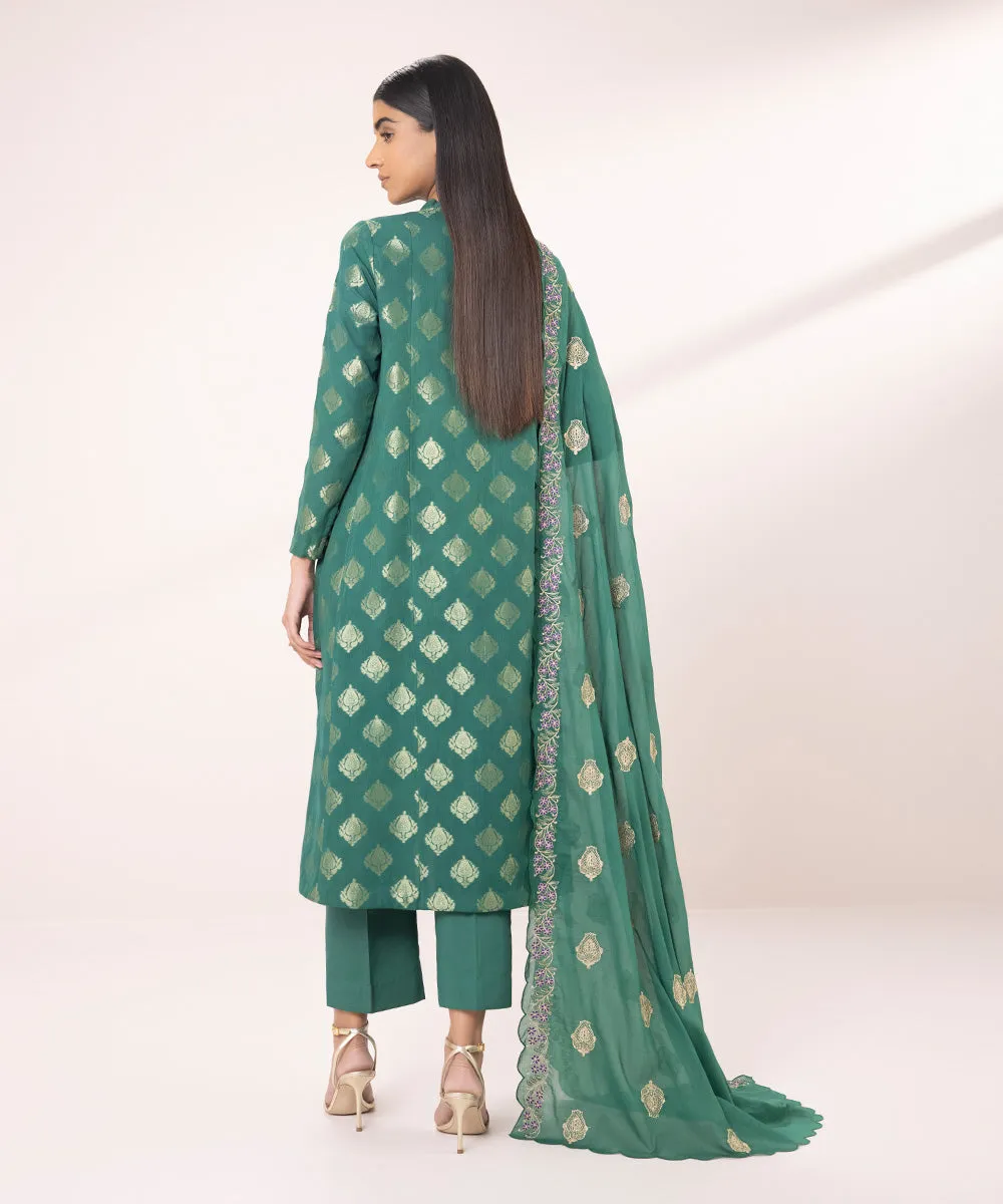 3 Piece - Embroidered Jacquard Suit