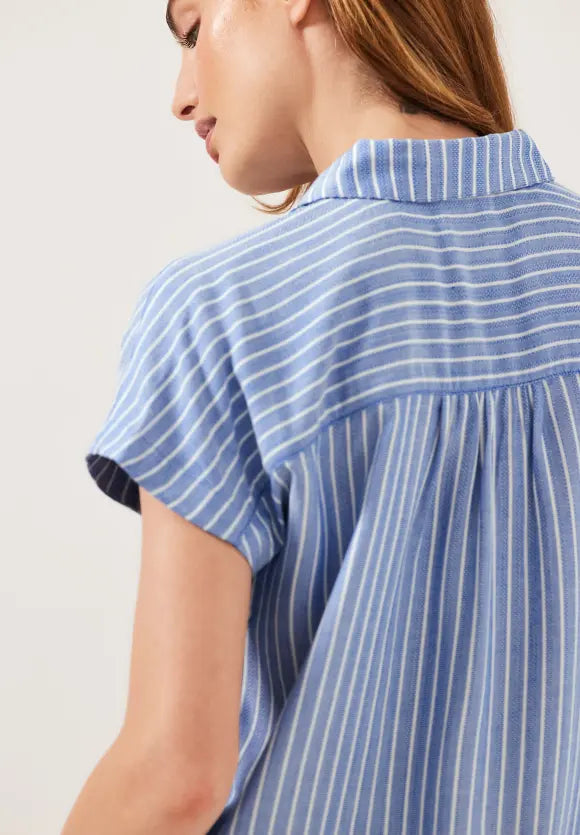 344026- Short Sleeve  Stripe Blouse- Cecil