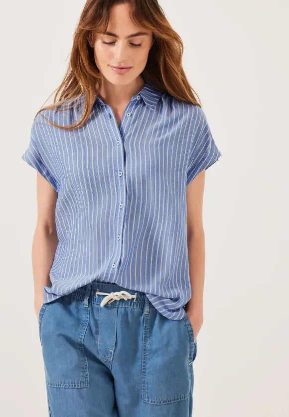 344026- Short Sleeve  Stripe Blouse- Cecil