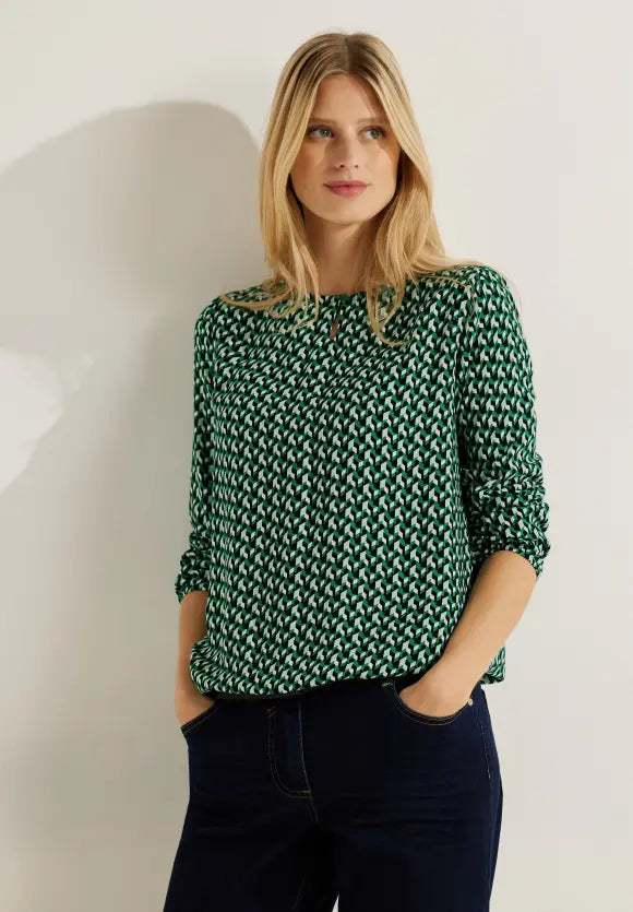 344320 - Green Print Blouse - Cecil