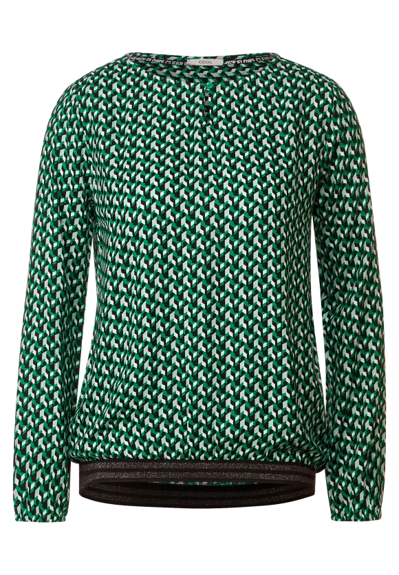 344320 - Green Print Blouse - Cecil