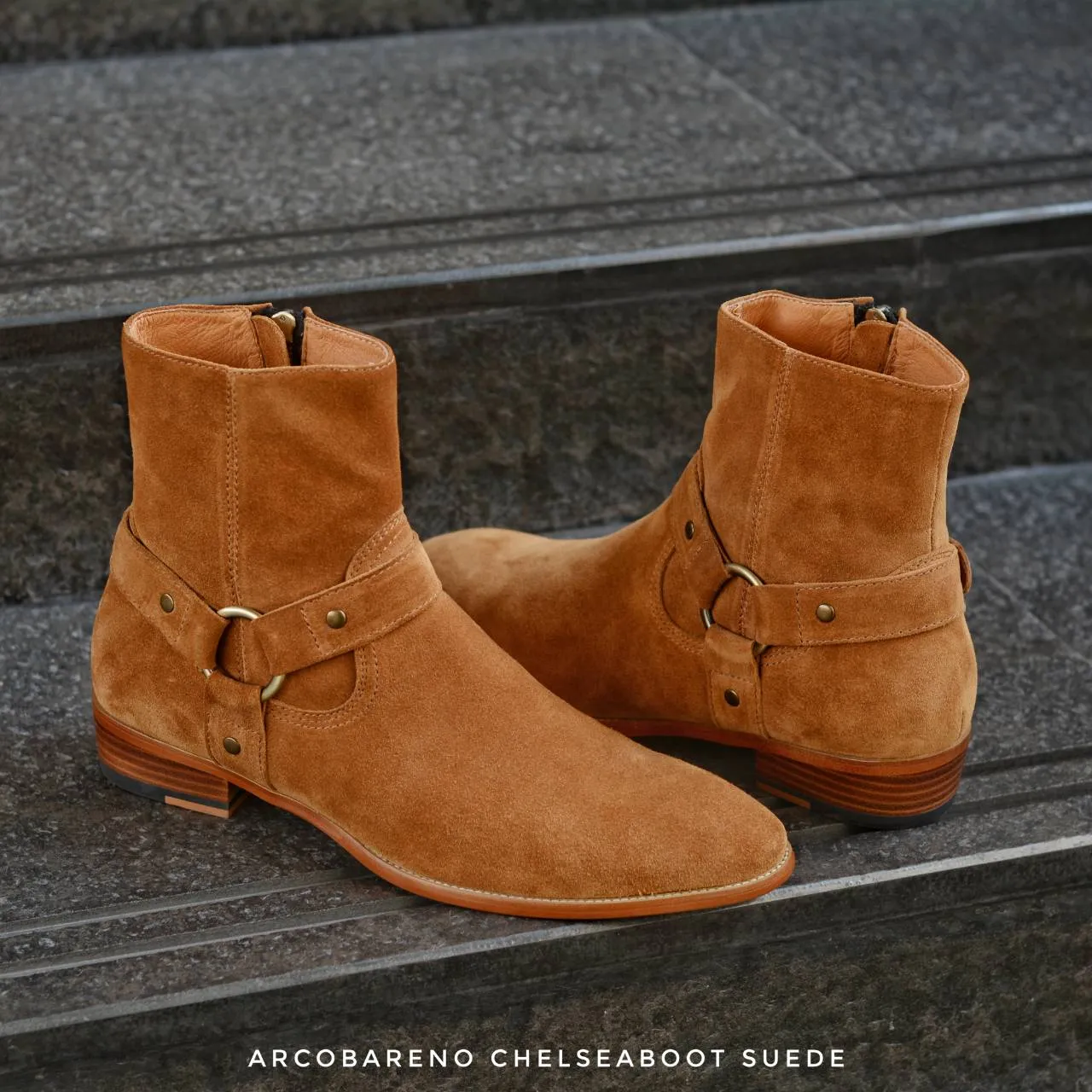 901 Chelsea Boots Suede Tan x Belt