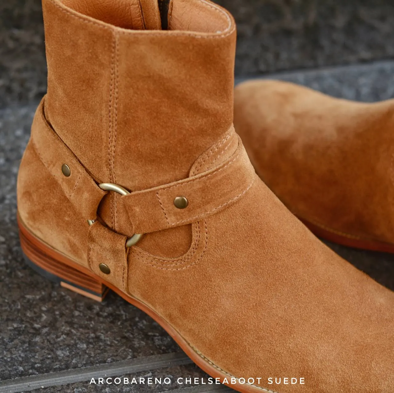 901 Chelsea Boots Suede Tan x Belt