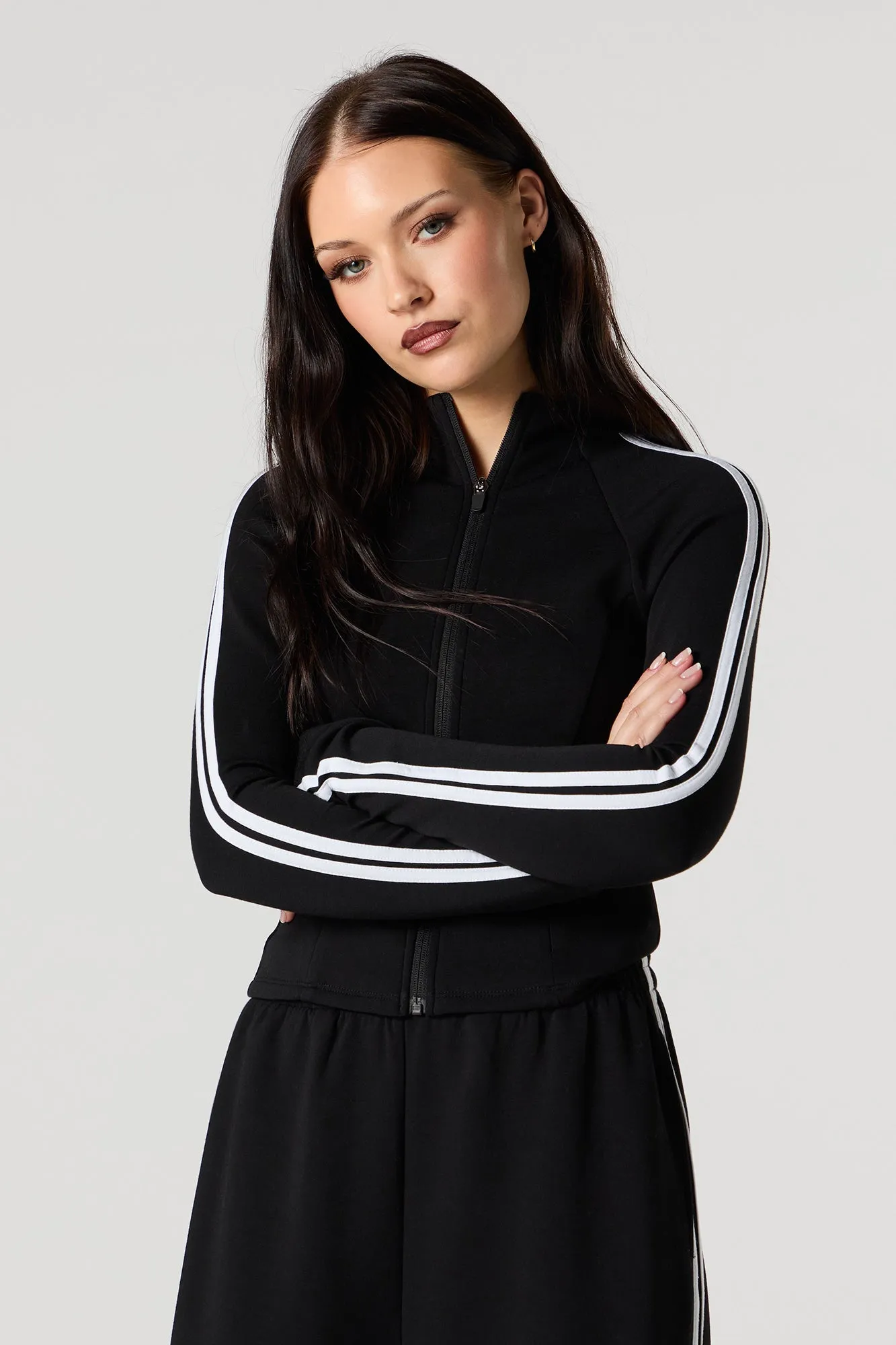 Active Striped Zip-Up Jacket