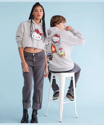 Aeropostale Hello Kitty Campfire Friends Pullover Hoodie