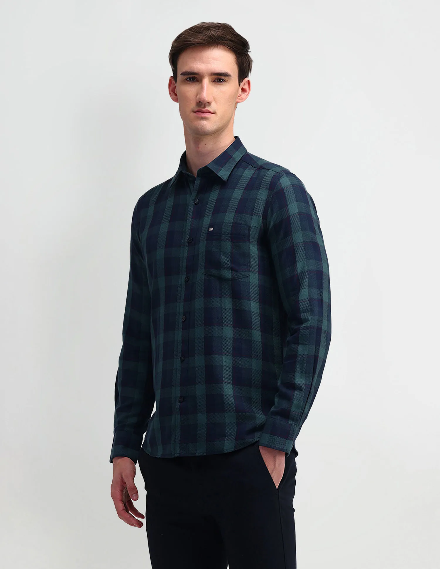 Arrow Sport Slim Fit Buffalo Checks Shirt