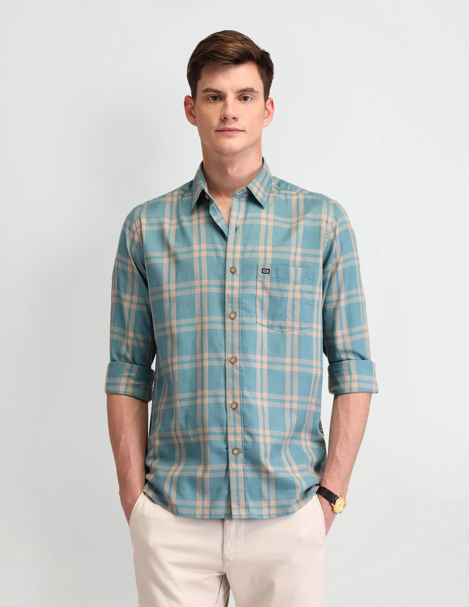 Arrow Sport Slim Fit Tartan Checks Shirt