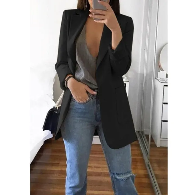 AshoreShop Womens Long Sleeve Slim and Chic Blazer Jacket