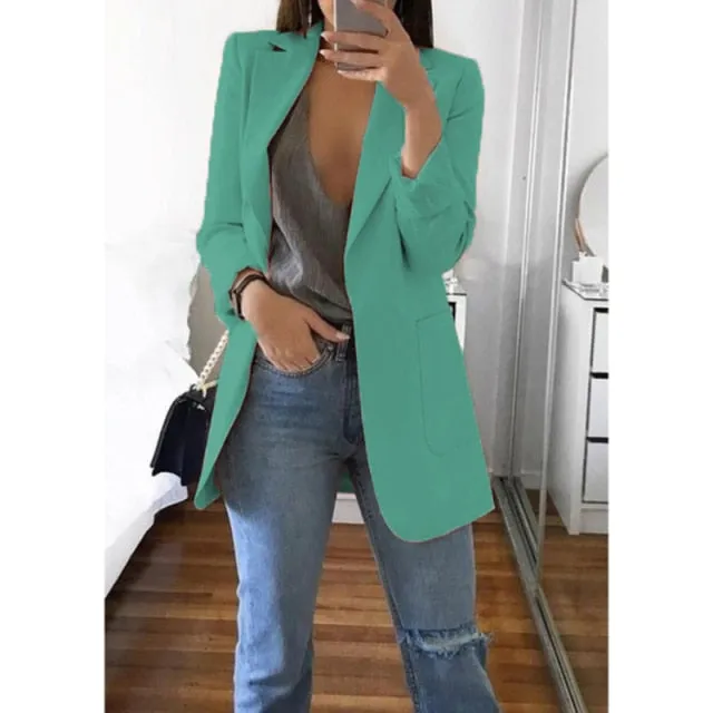 AshoreShop Womens Long Sleeve Slim and Chic Blazer Jacket