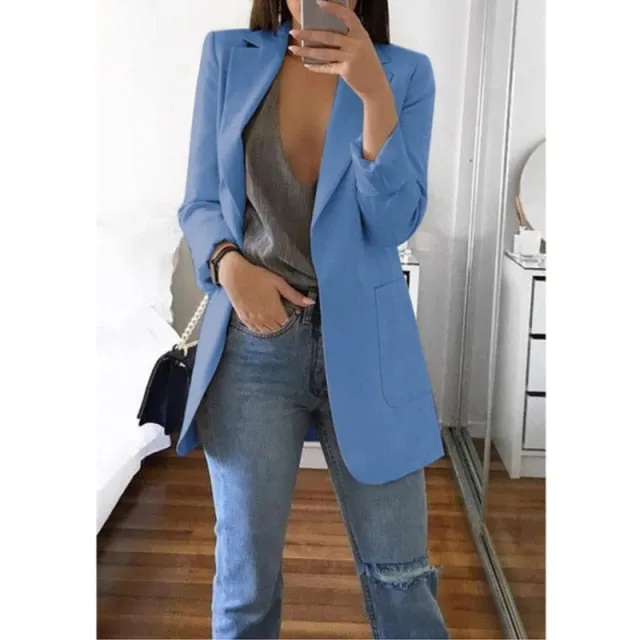 AshoreShop Womens Long Sleeve Slim and Chic Blazer Jacket