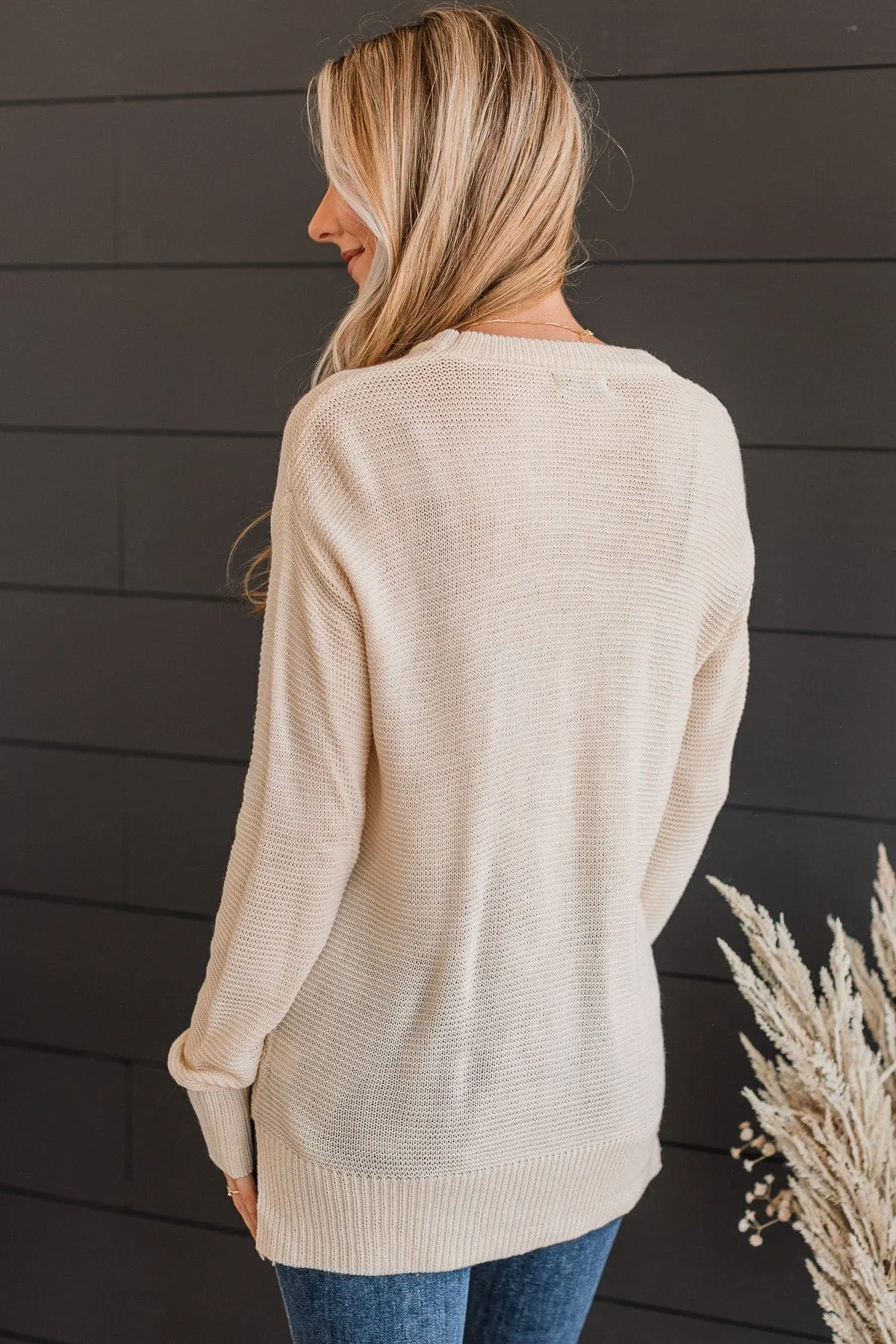 Be Fashionable Knit Sweater- Cream