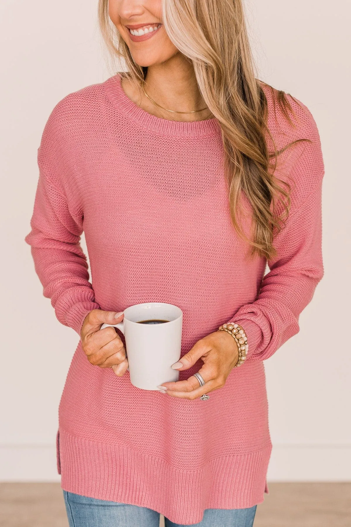 Be Fashionable Knit Sweater- Pink