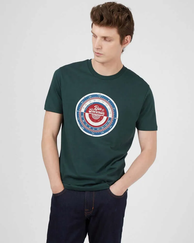 Ben Sherman Radio Dial T Shirt Dark Green