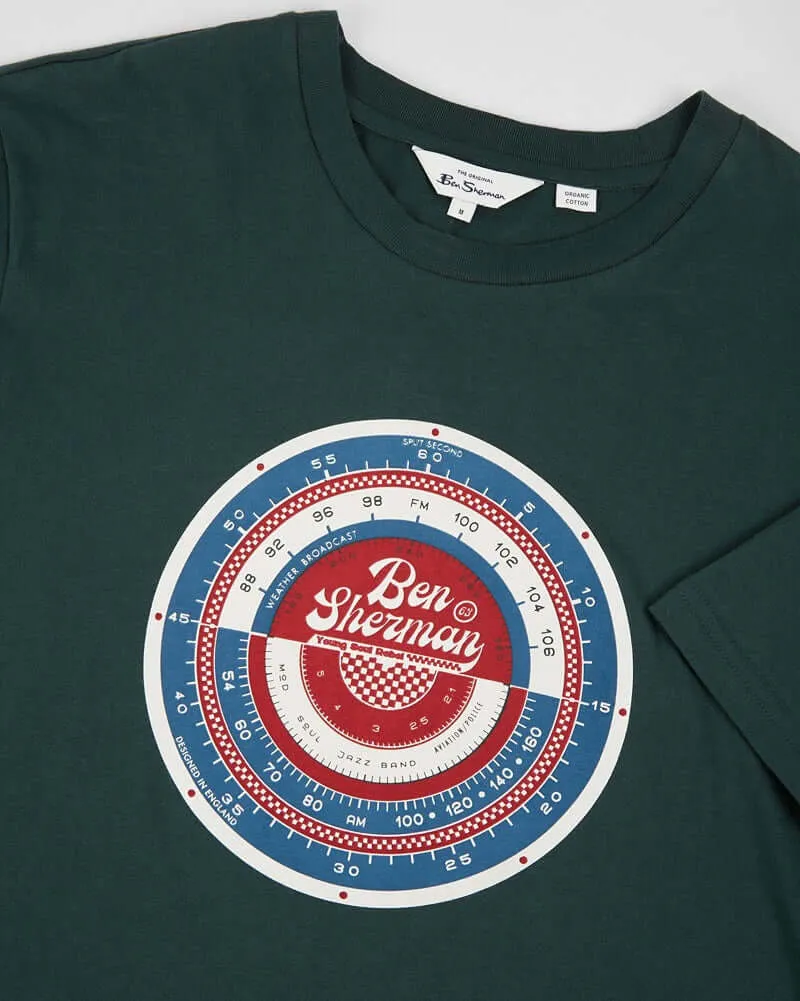 Ben Sherman Radio Dial T Shirt Dark Green