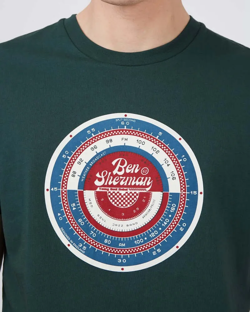 Ben Sherman Radio Dial T Shirt Dark Green