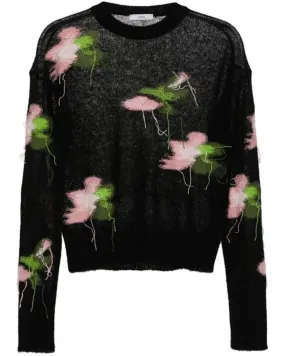 Black and Pink Intarsia Sweater