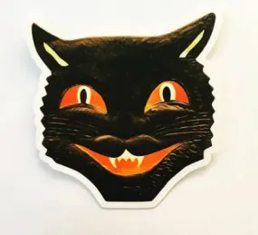 Black Cat Face Vinyl Sticker