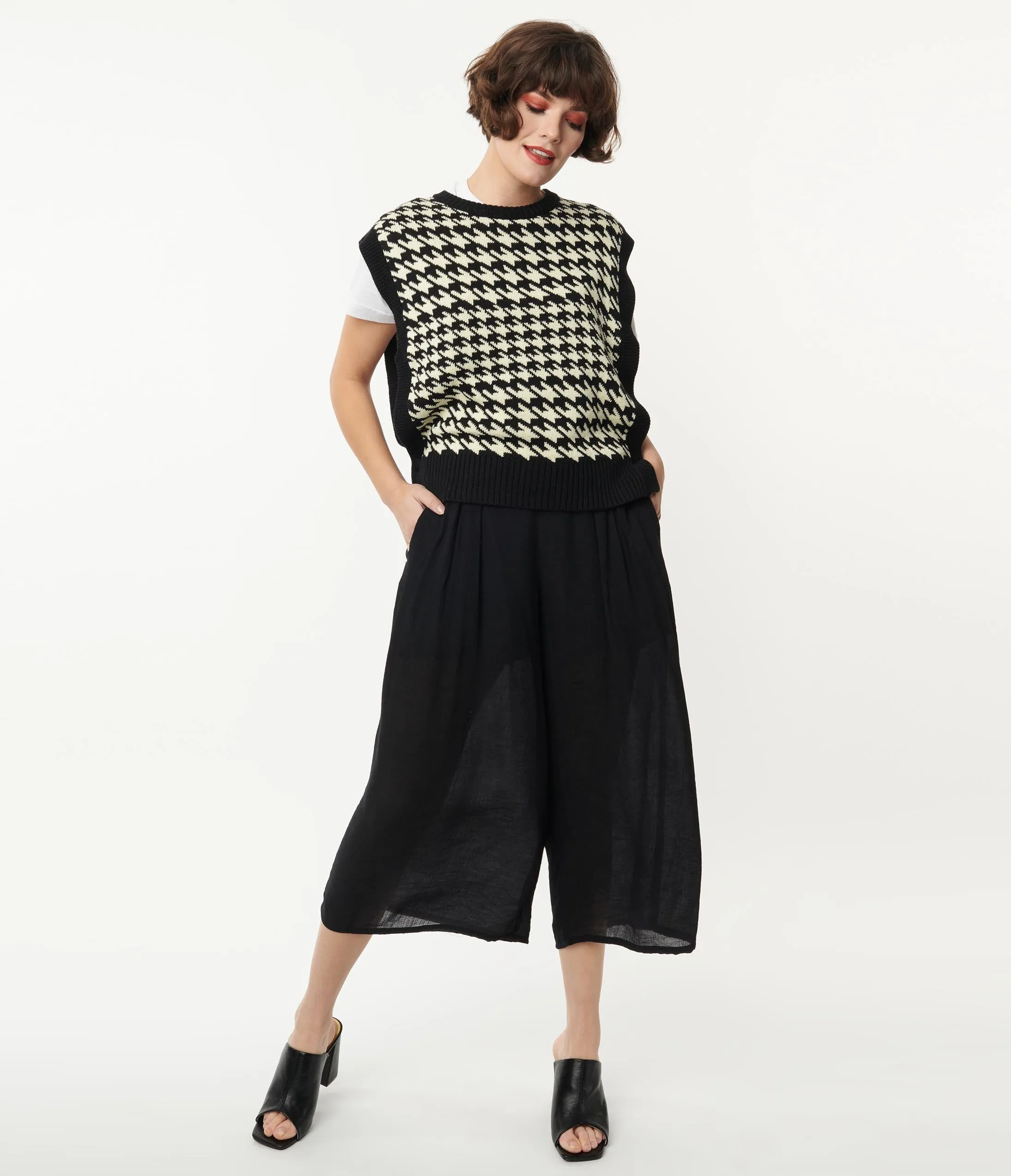 Black High Waist Culottes