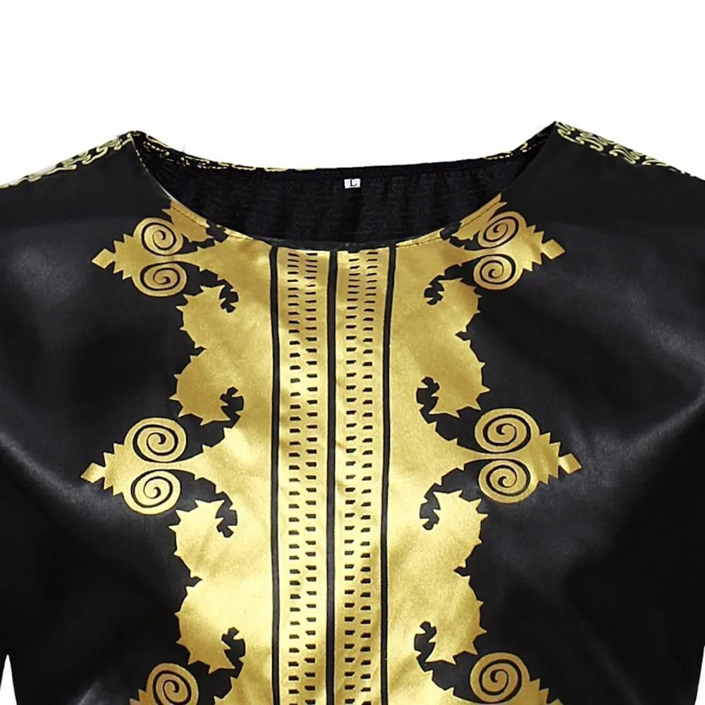 Black Long African Men Shirt