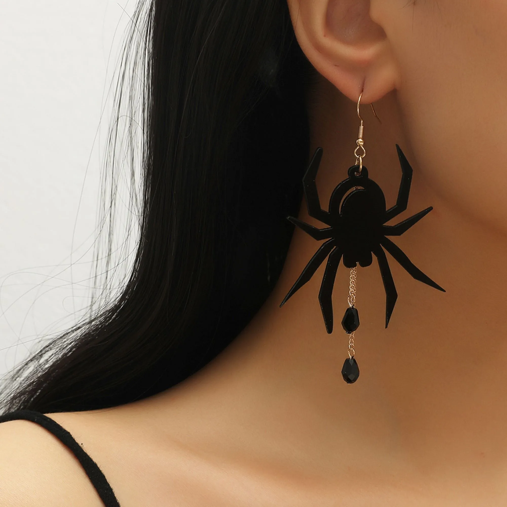 Black Spider Earrings Halloween