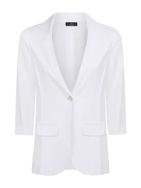 Blazer in jersey di viscosa crêpe - Bianco