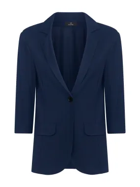 Blazer in jersey di viscosa crêpe - Bleu