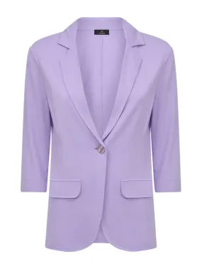 Blazer in jersey di viscosa crêpe - Purple Rose