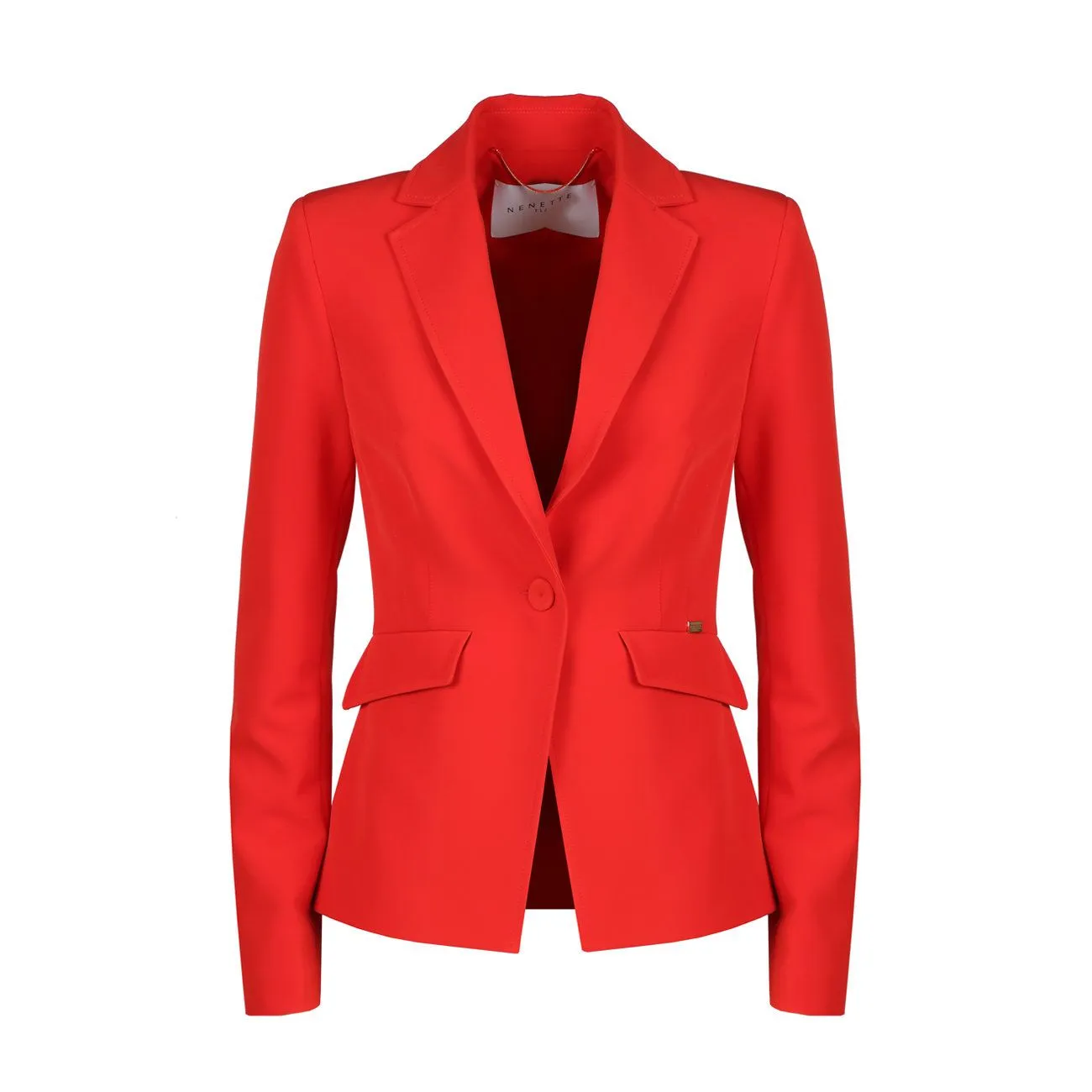 BLAZER MONOBOTTONE CON TASCHE AD ALETTA Donna Corallo