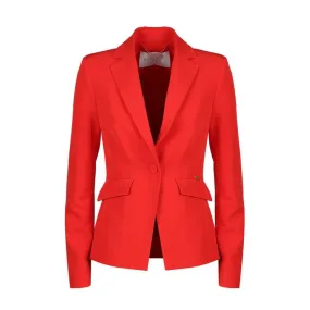 BLAZER MONOBOTTONE CON TASCHE AD ALETTA Donna Corallo