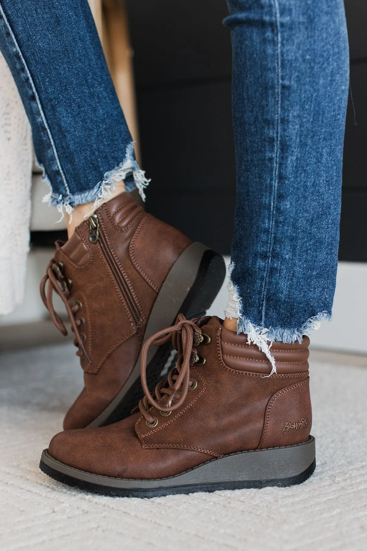 Blowfish City Ankle Boots- Rust Redwood