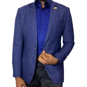 Blue check formal blazer for men