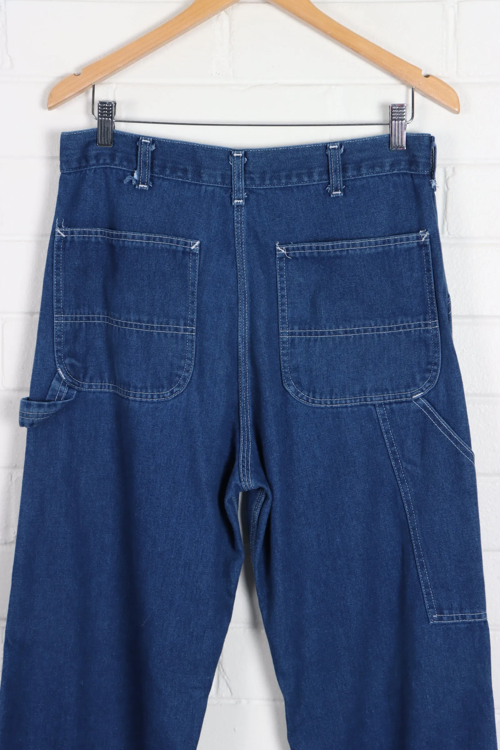 Blue Denim Contrast Stitch Carpenter Jeans (Unisex L)