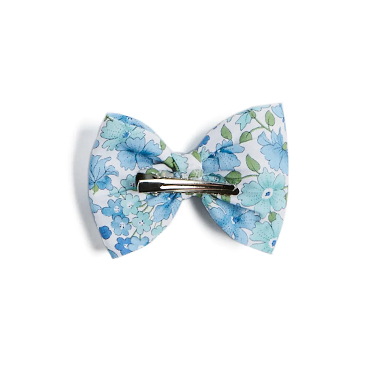 Blue Floral Big Bow Clip