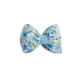 Blue Floral Big Bow Clip