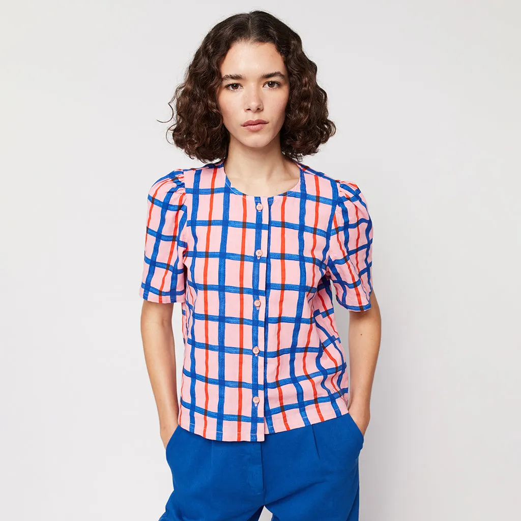 Bobo Choses Woman Buttoned Shirt Pink Checks