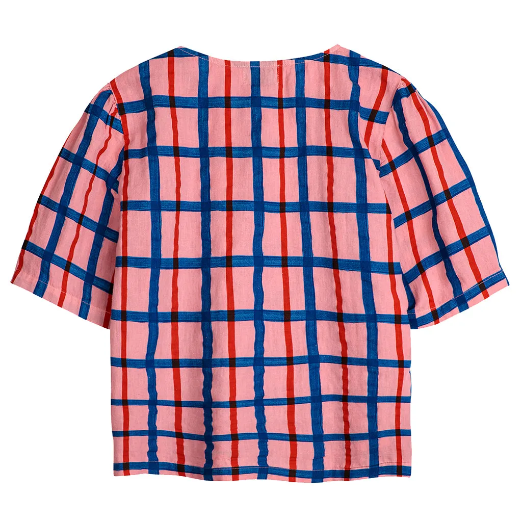 Bobo Choses Woman Buttoned Shirt Pink Checks