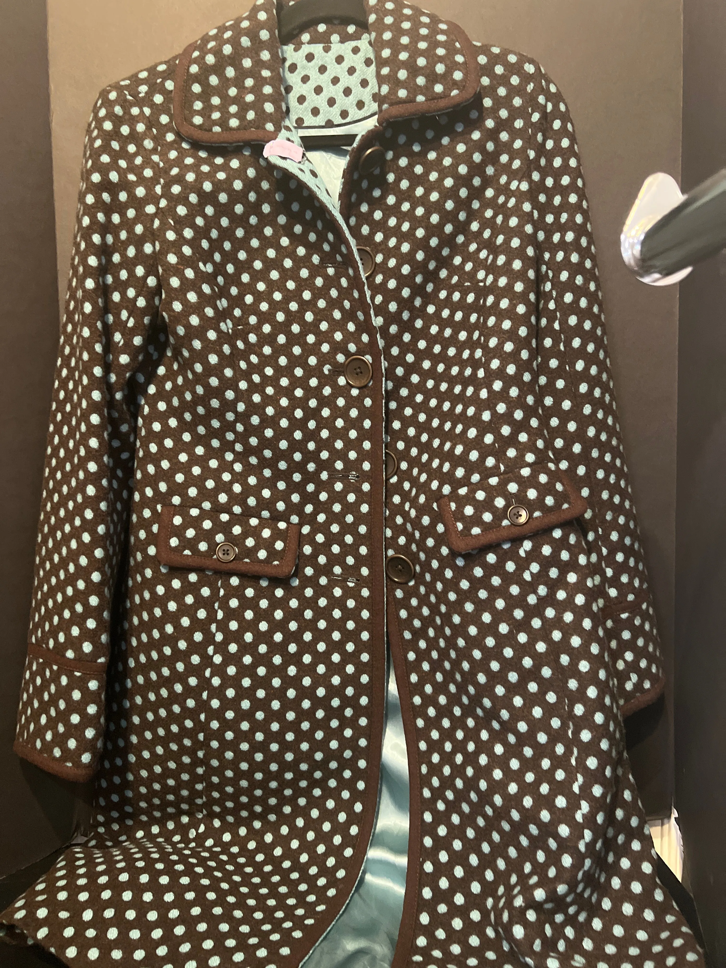 Boden Polkadot Wool Jacket (Size 10)