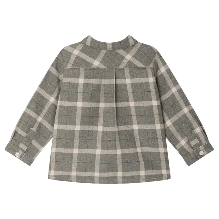 Bonpoint Baby Malo Shirt Grey Checks