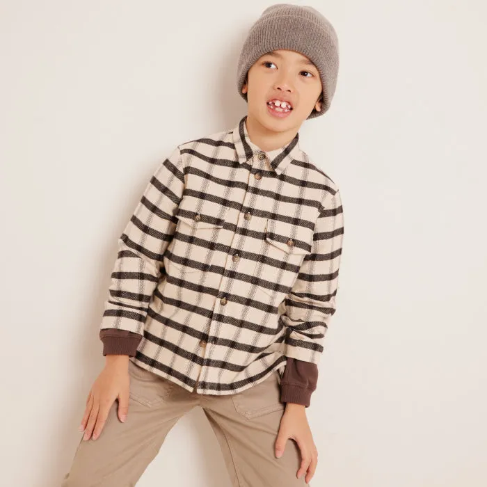 Bonpoint Child Shirt Ecru Cream Checks