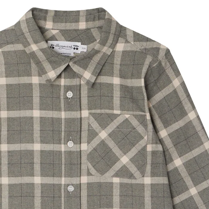 Bonpoint Child Tango Shirt Heather Grey Checks