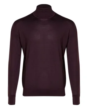 Burgundy Casheta Light Turtleneck Sweater