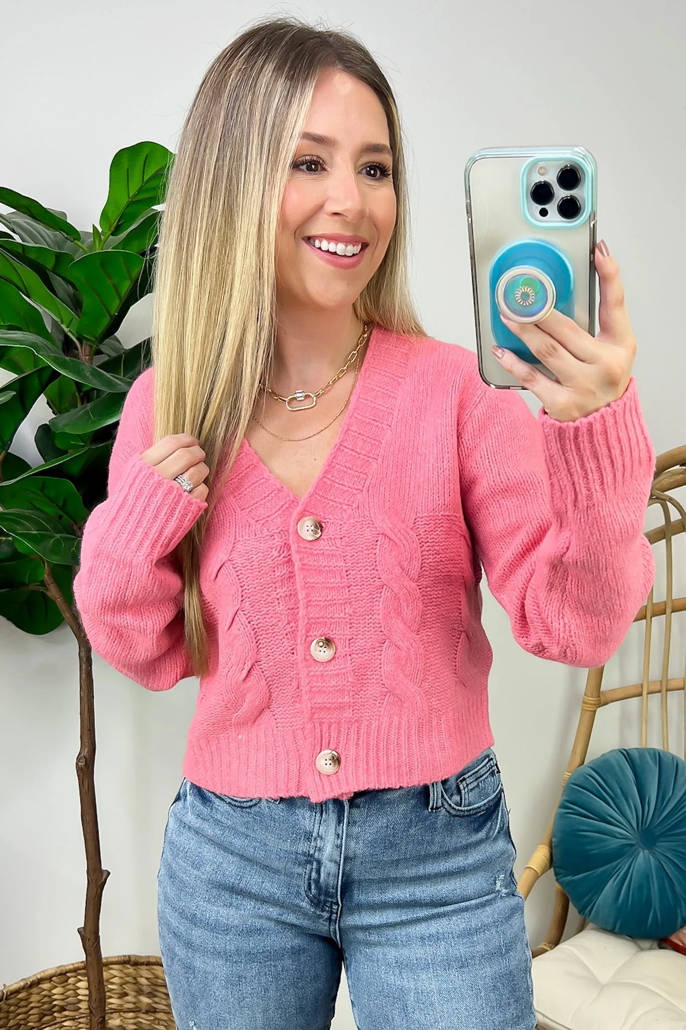 Caliah Button Up Knit Sweater