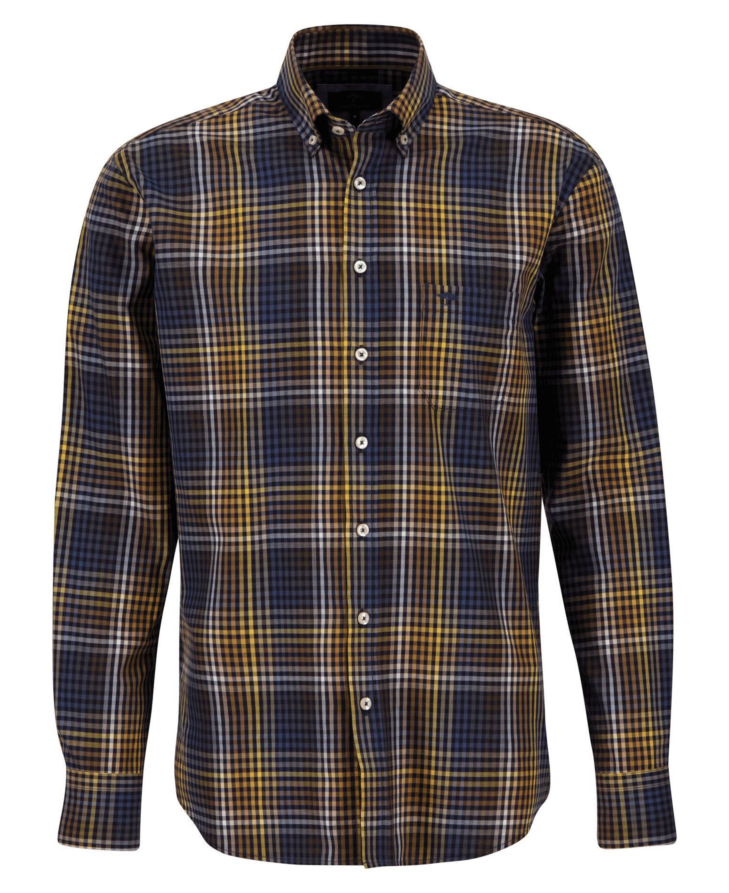 Camel Checks Shirt                             Navy