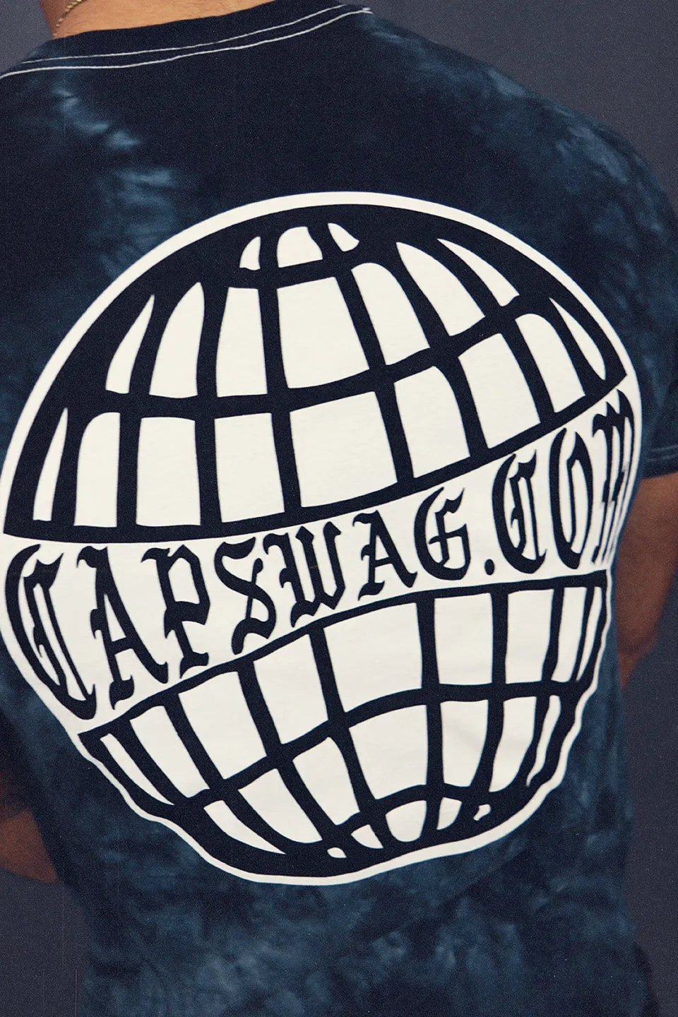 Capswag Summer 2021 CaspwagTV Wordmark Tie Dye Staff Shirt | Black Tie Dye Shirt