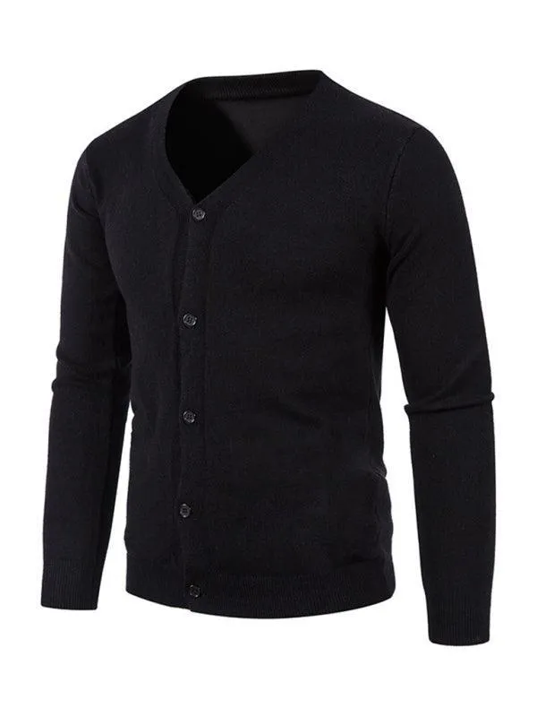 Casual Solid Men Cardigan Sweater