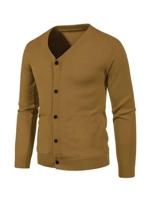 Casual Solid Men Cardigan Sweater