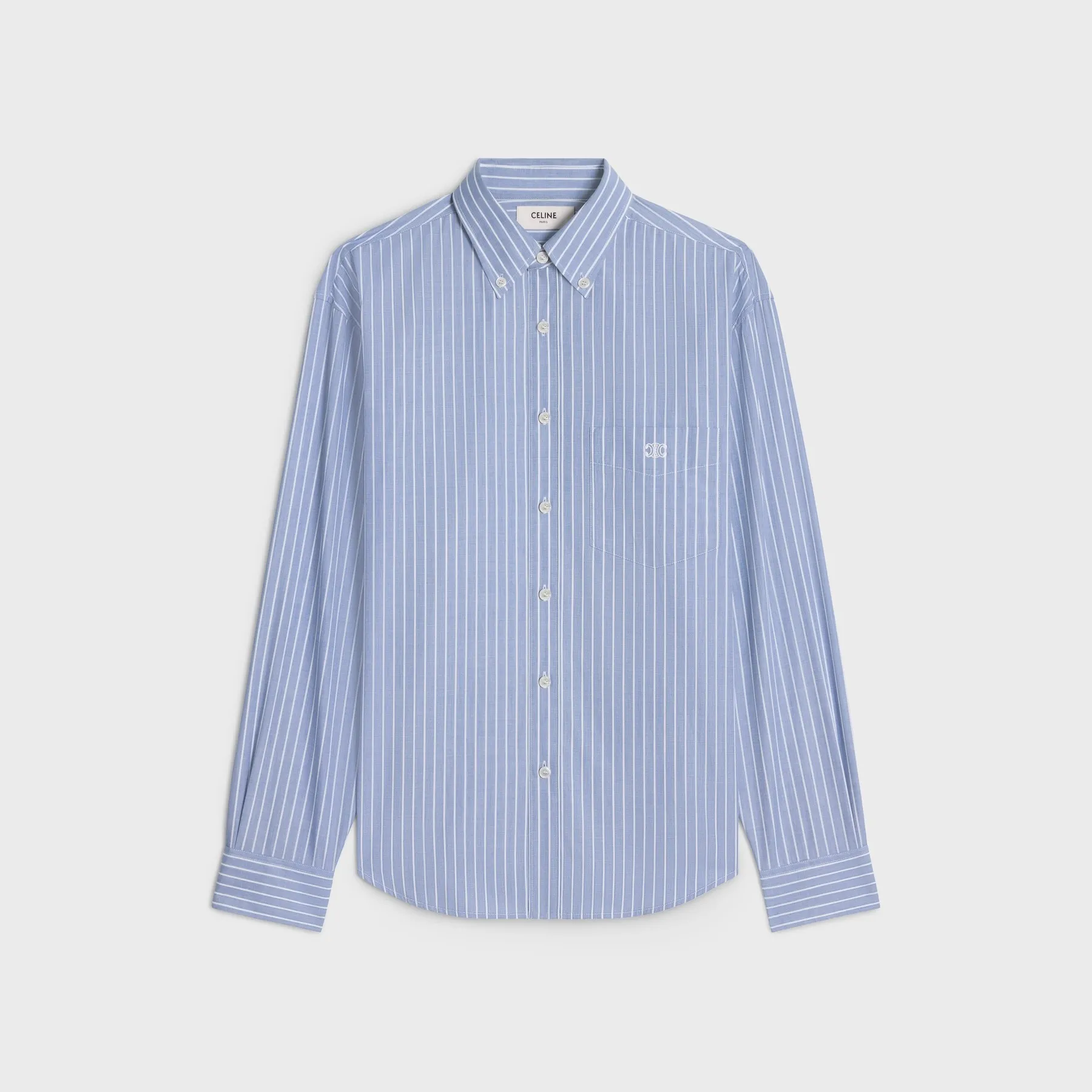 CELINE  |cambridge shirt in striped chambray cotton